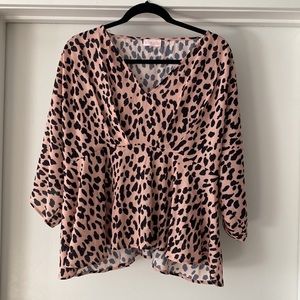 Pink Lily cheetah blouse. Size small.